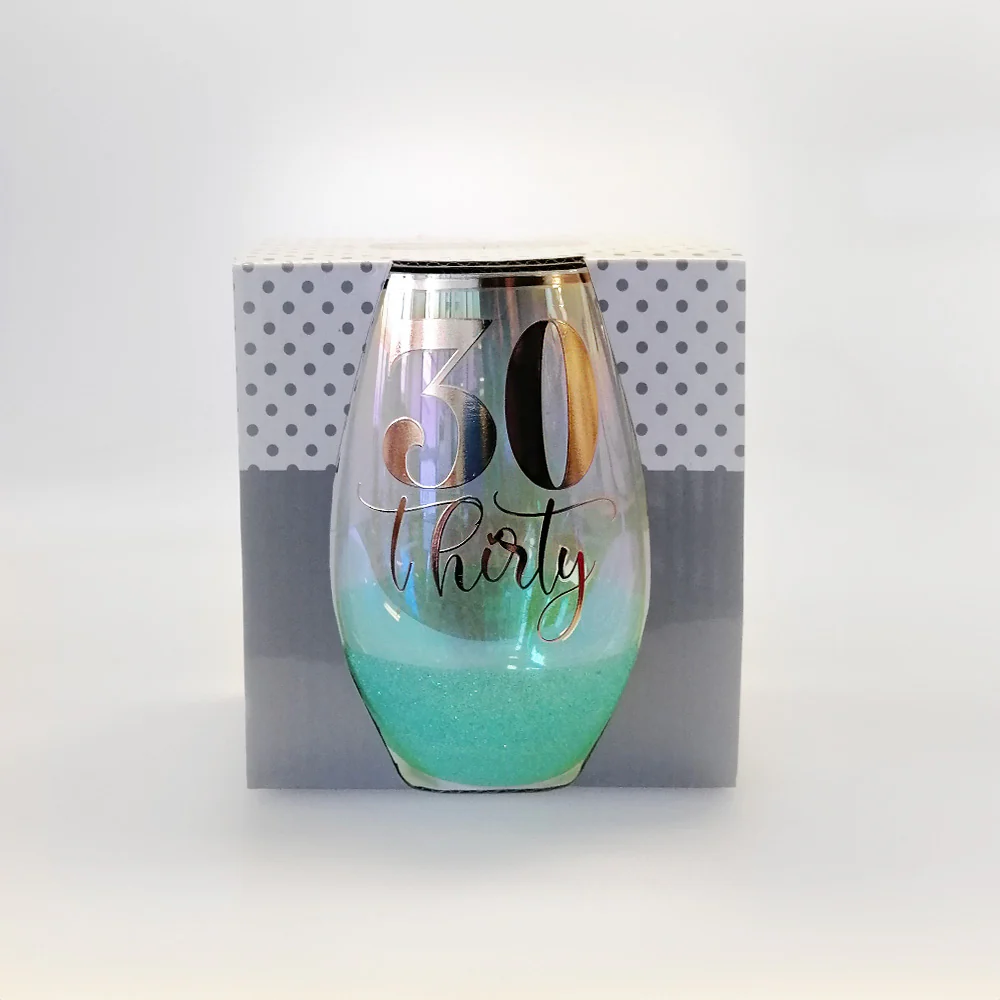 30th  Birthday Glitter Glass - Image 2