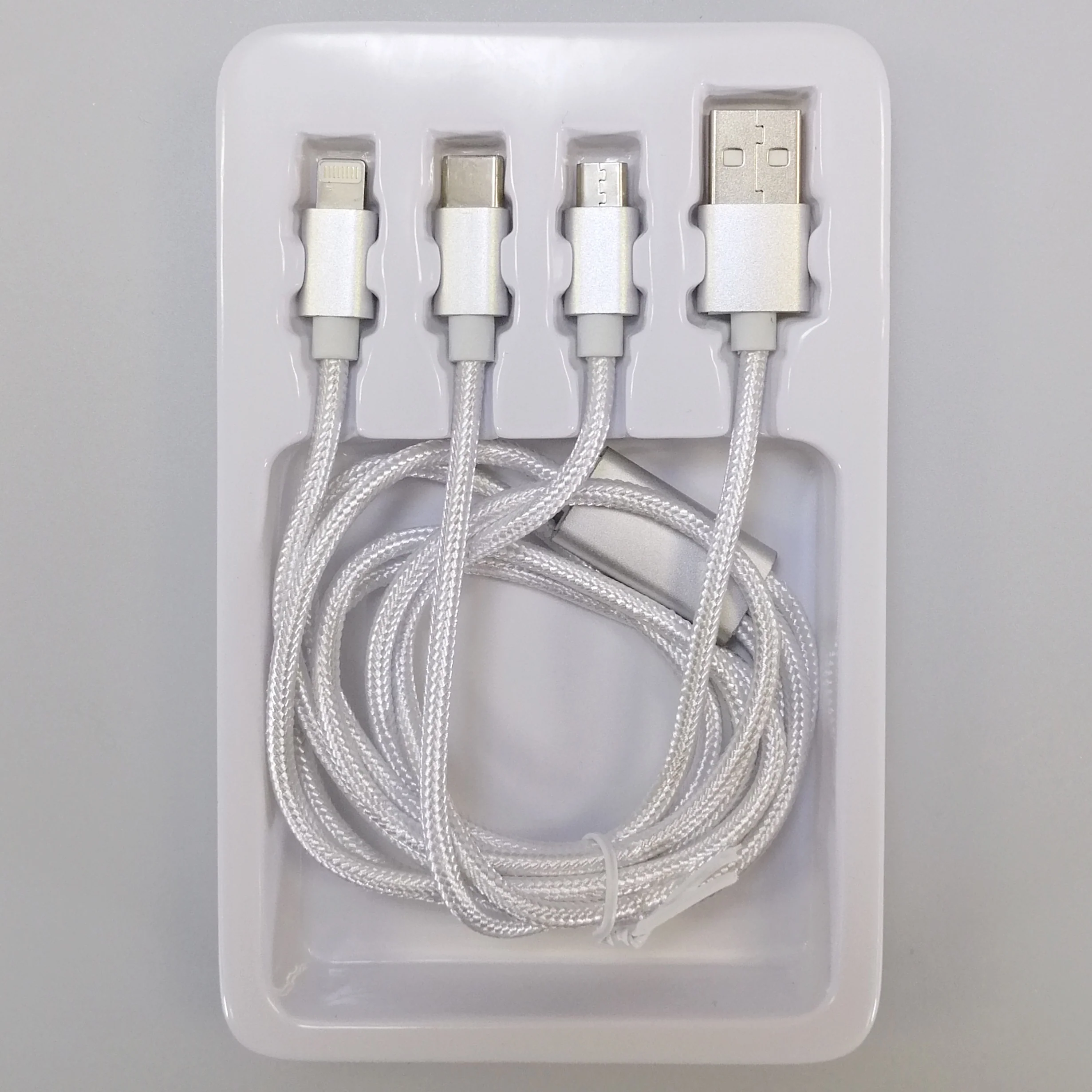 3in1 Multicord USB Charging Cable - Assorted Colours - Image 3