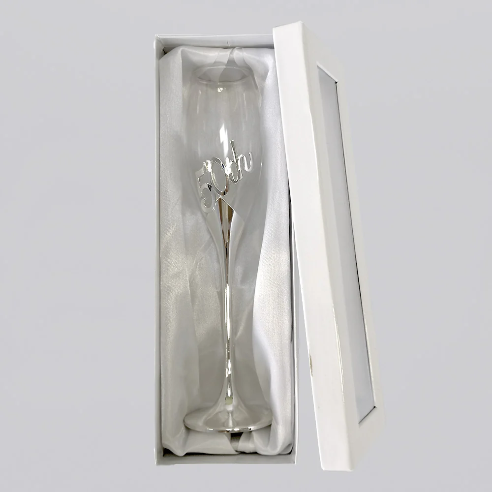 50th Champagne Flute Embossed - Image 2