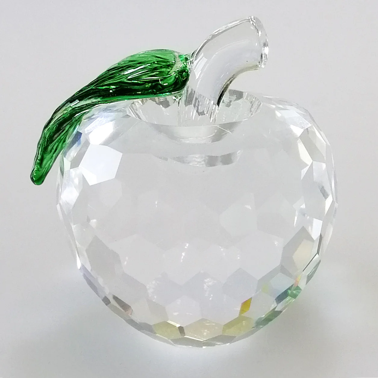 5cm Wide Cut Glass Apple - Clear - Image 3