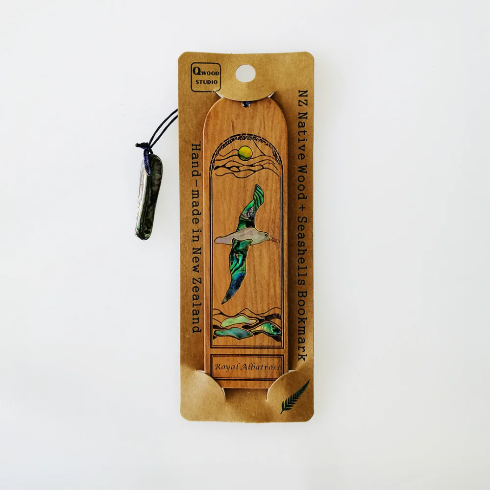 Albatross Bookmark - Wood & Paua Shell - Image 3