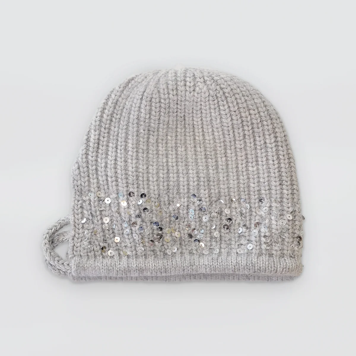 Sequin Mohair Bonnet Style Hat