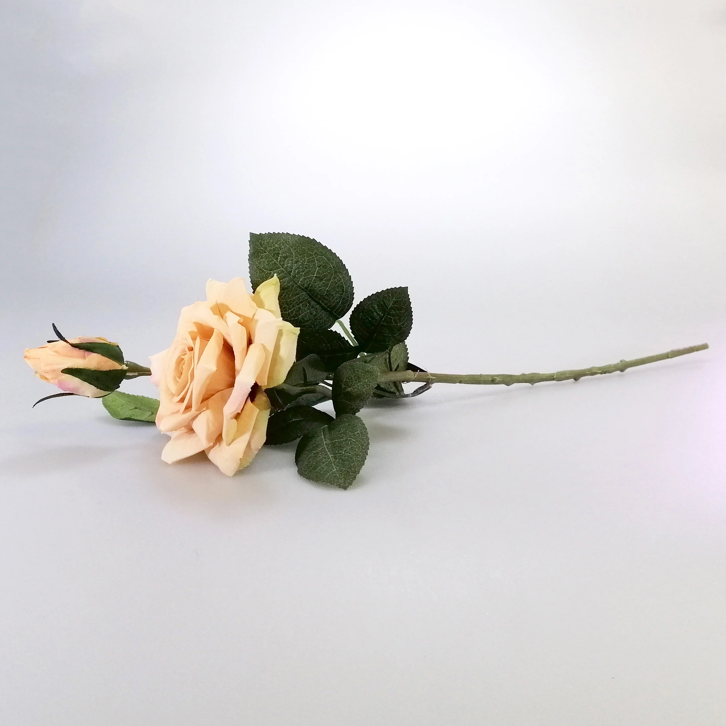 Artificial Flowers - Alice Rose Spray - Peach - Image 3