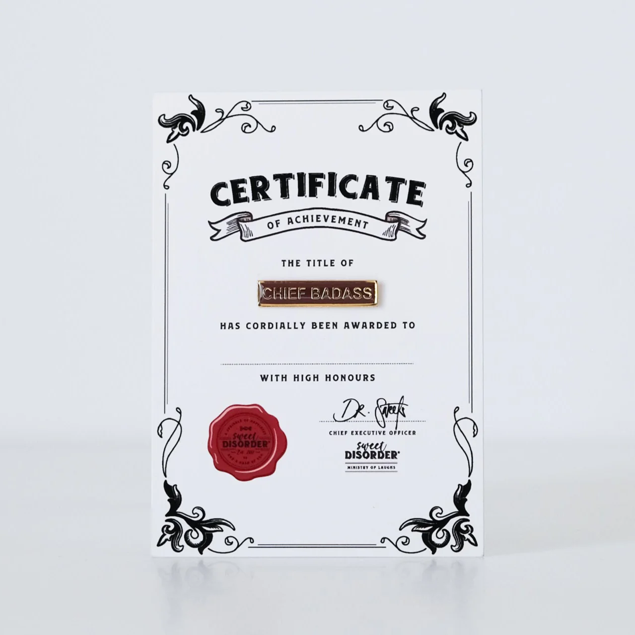 Badge & Certificate - 'Chief Badass'