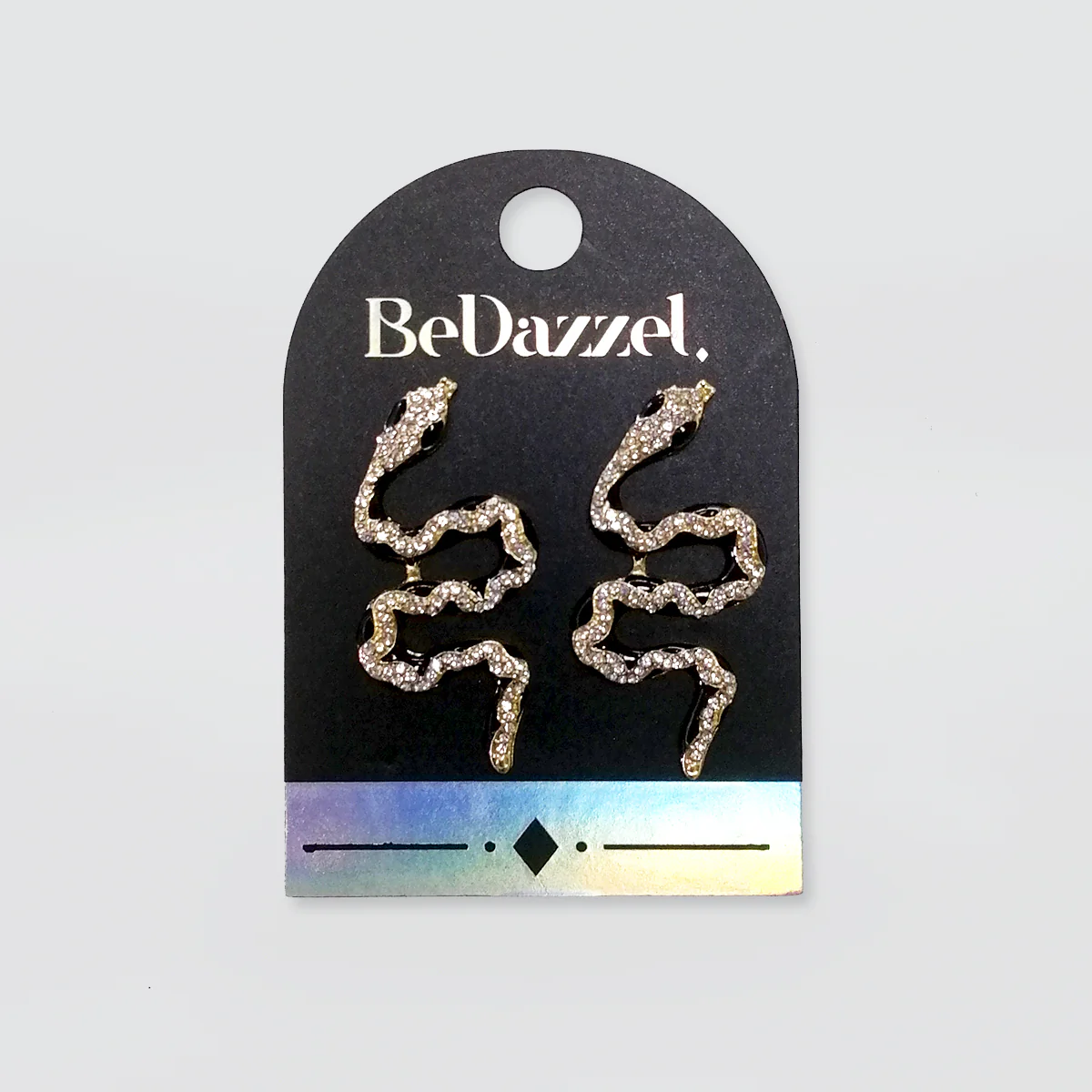 Bedazzel 'Black & Diamante Snake' Earrings