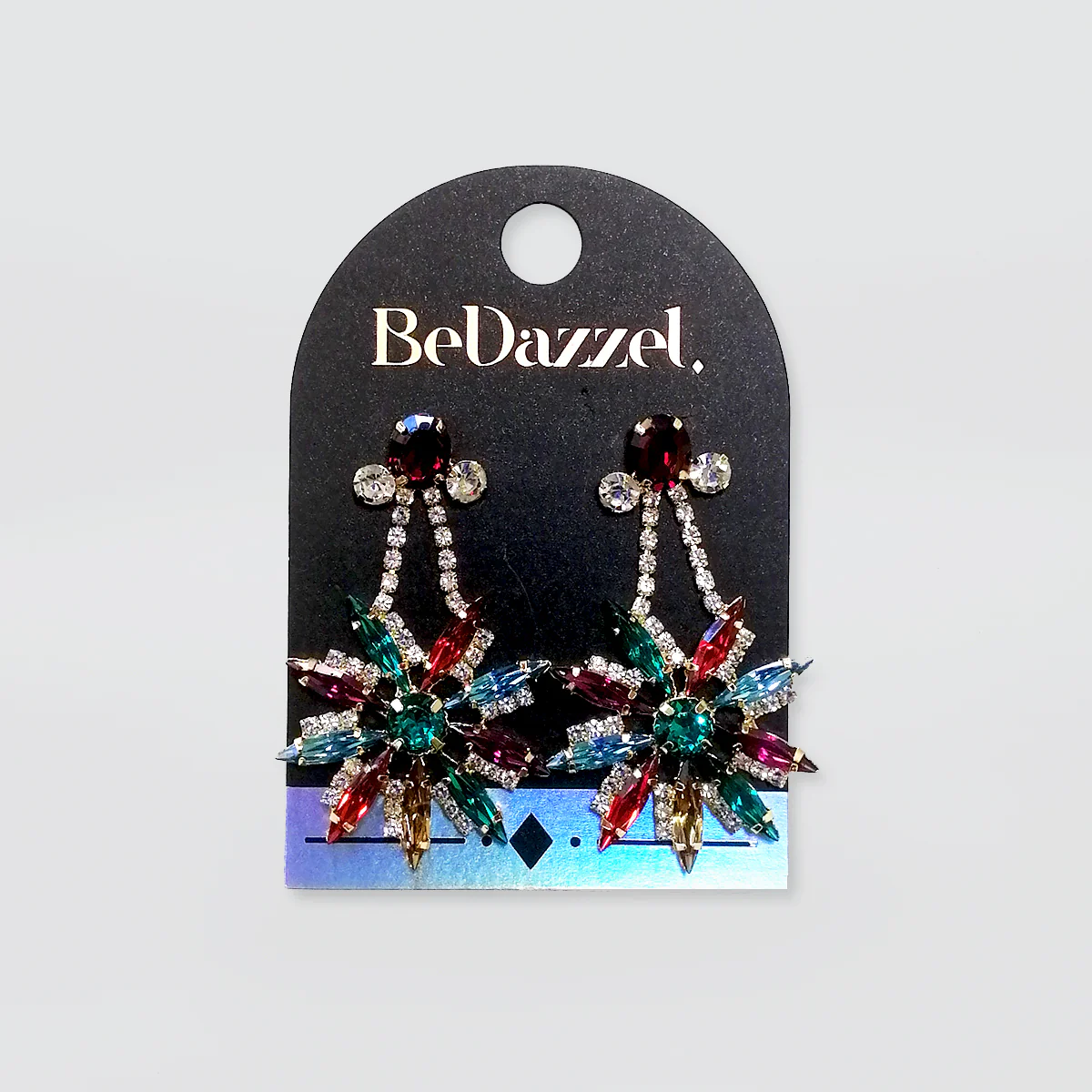 Bedazzel 'Chained Crystal Flower' Earrings - Image 2
