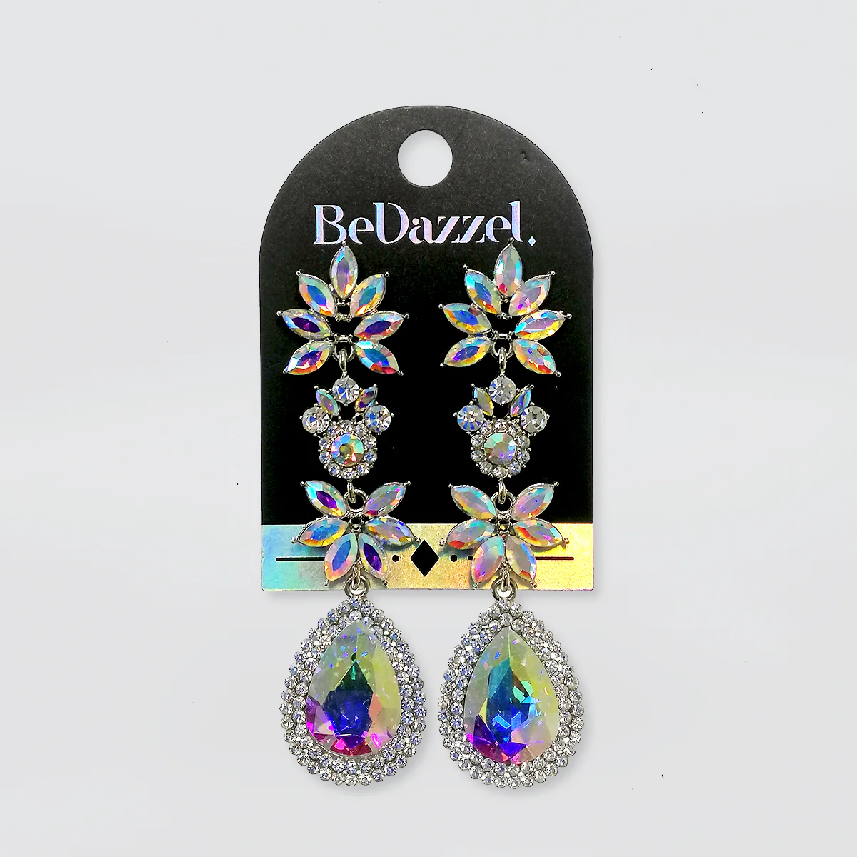 Bedazzel 'Long Petal & Diamante' Earrings