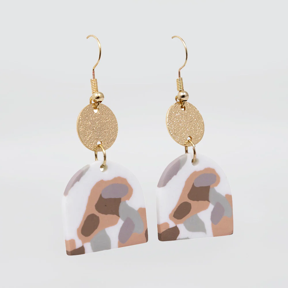 Beige Terrazzo Earrings