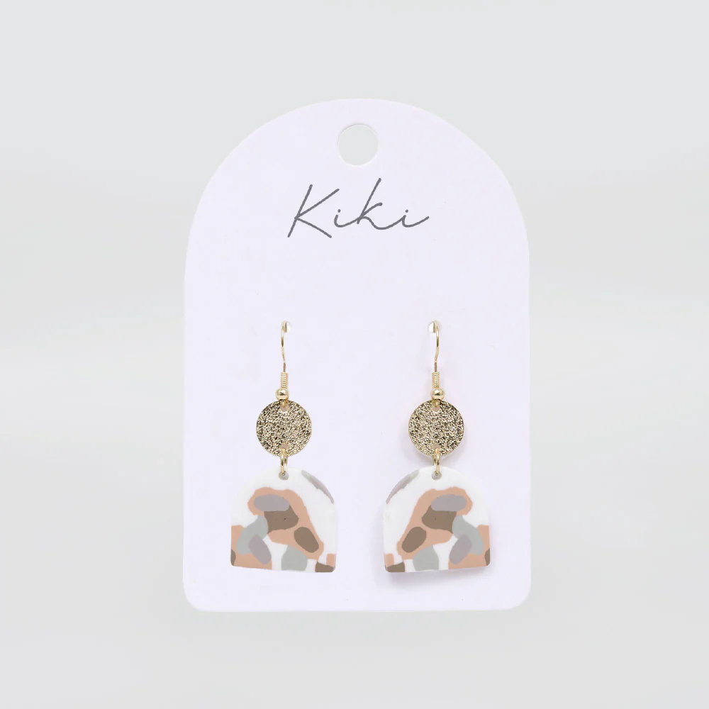 Beige Terrazzo Earrings - Image 2