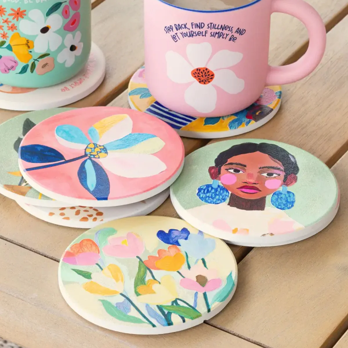 Billie - Ceramic Coaster - Floral - Image 2