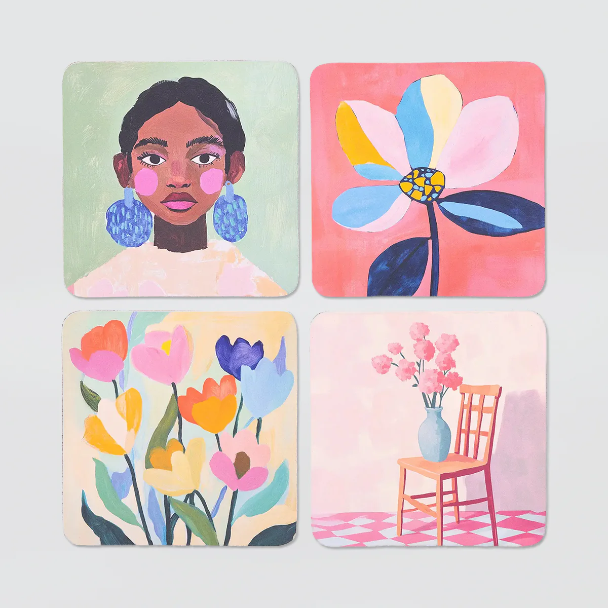 Billie - Ceramic Coasters - Set/4