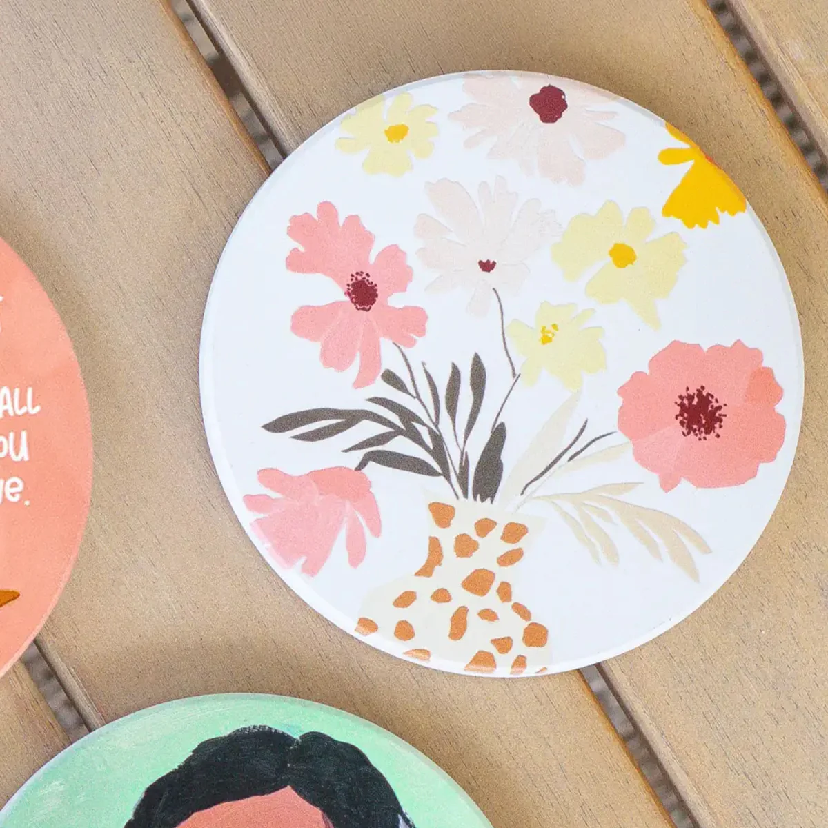 Billie - Ceramic Coaster - White Vase - Image 2