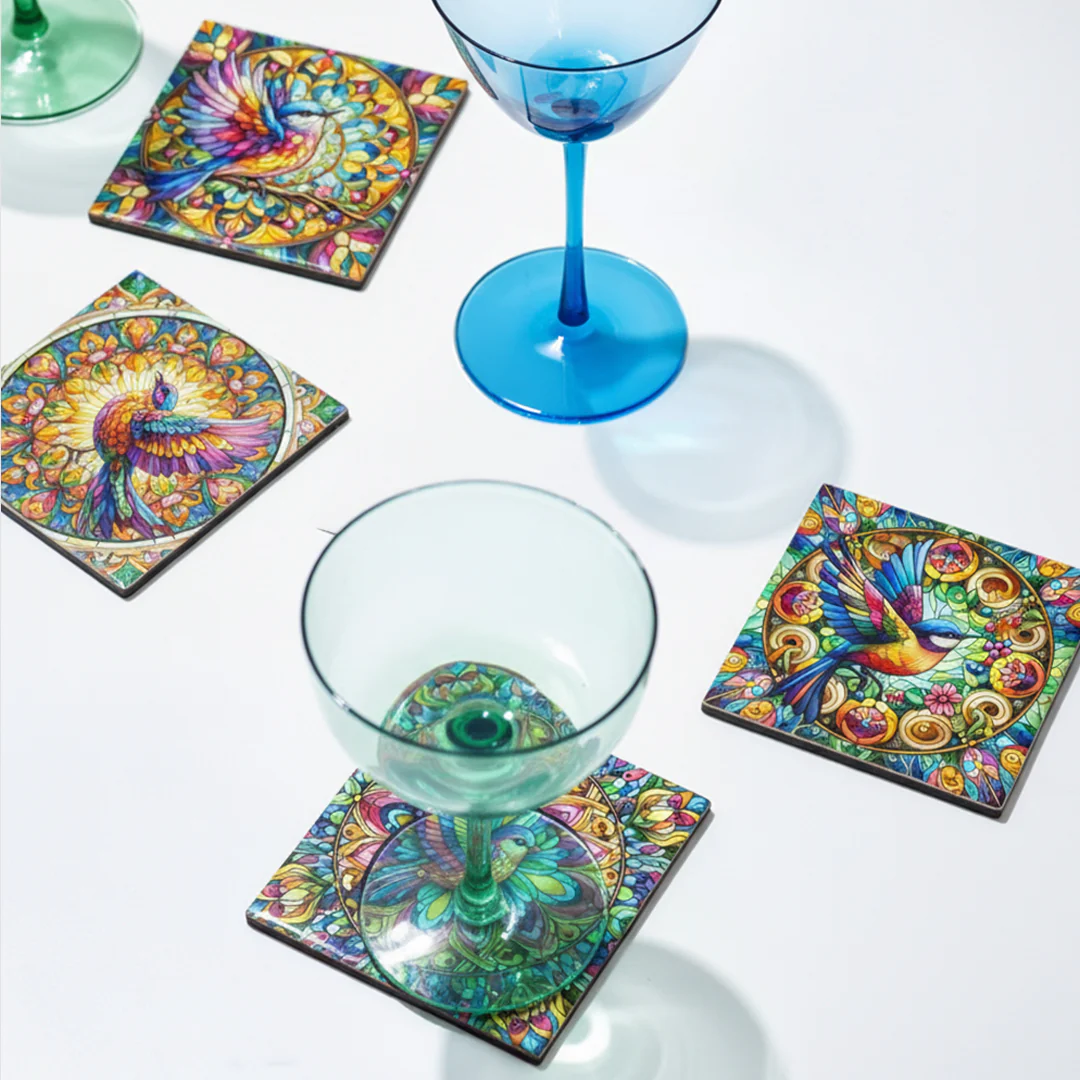 Birds Ceramic Coaster - Set/4 - Image 2