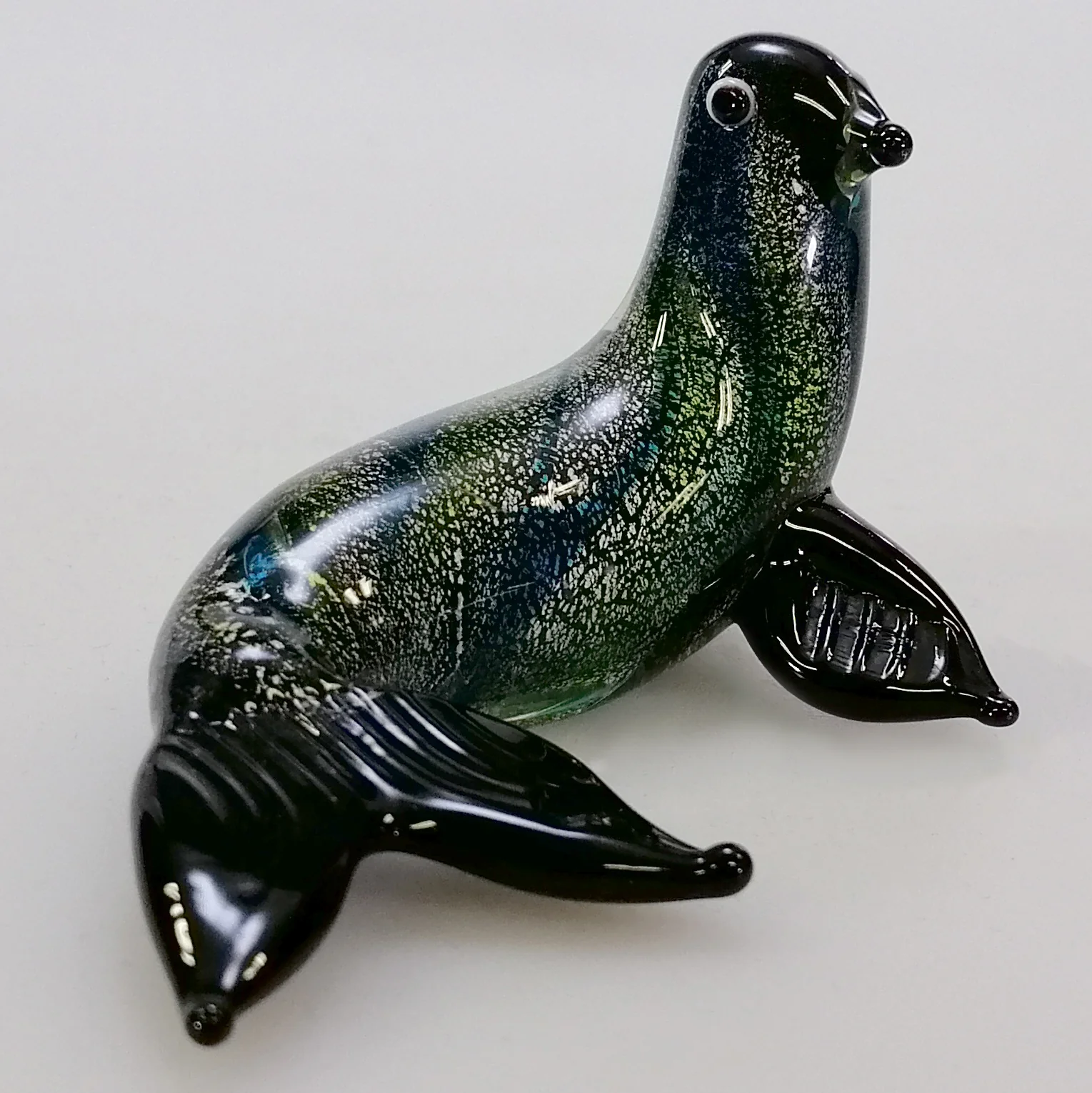 Black Paua-Look Glass Fur Seal - Image 4