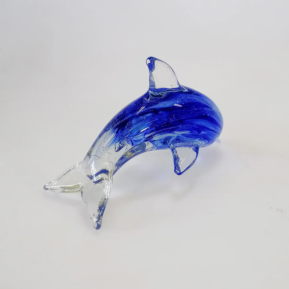Blue Glass Dolphin - 14cm - Image 2