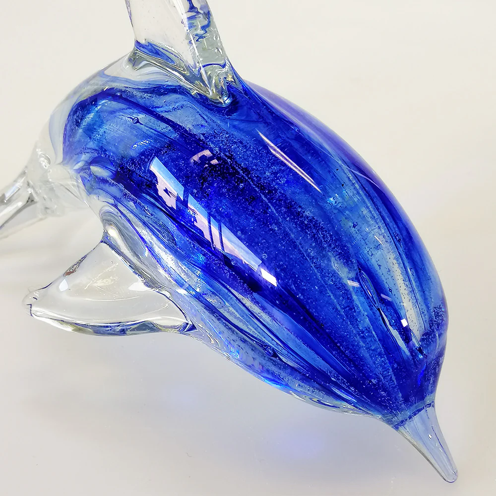 Blue Glass Dolphin - 14cm - Image 3