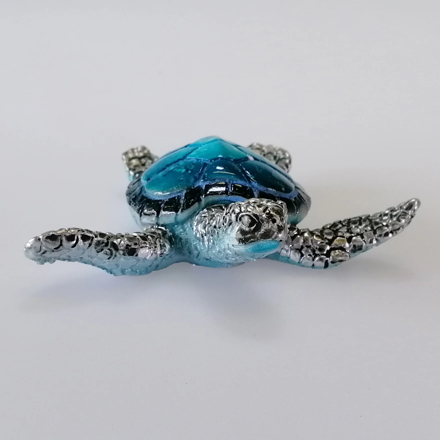 Blue & Silver Turtle Figurine - Image 3