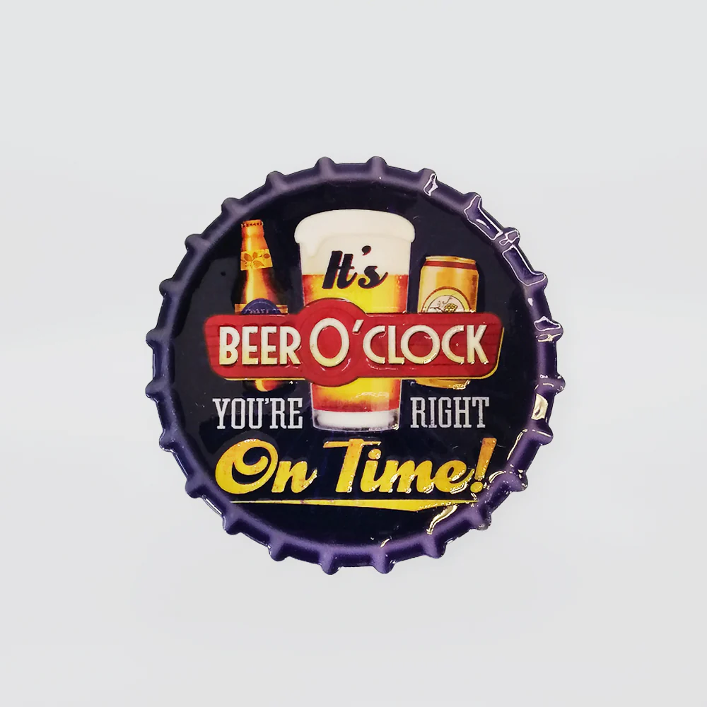 Bottle Top Magnet - 'Beer O'Clock'