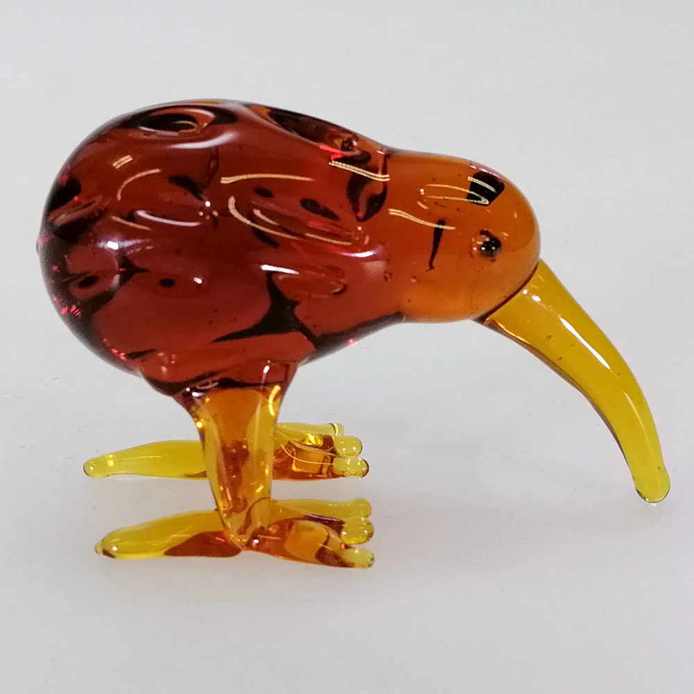Brown Glass Kiwi Deco Figurine - Image 2