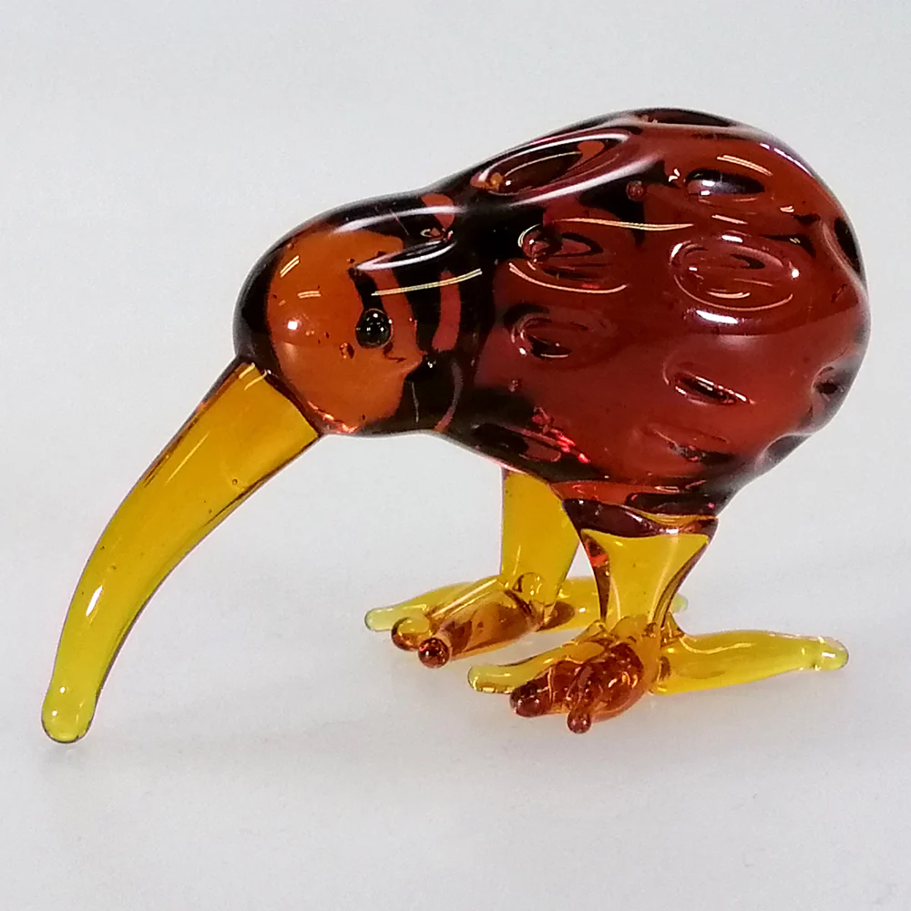 Brown Glass Kiwi Deco Figurine - Image 3