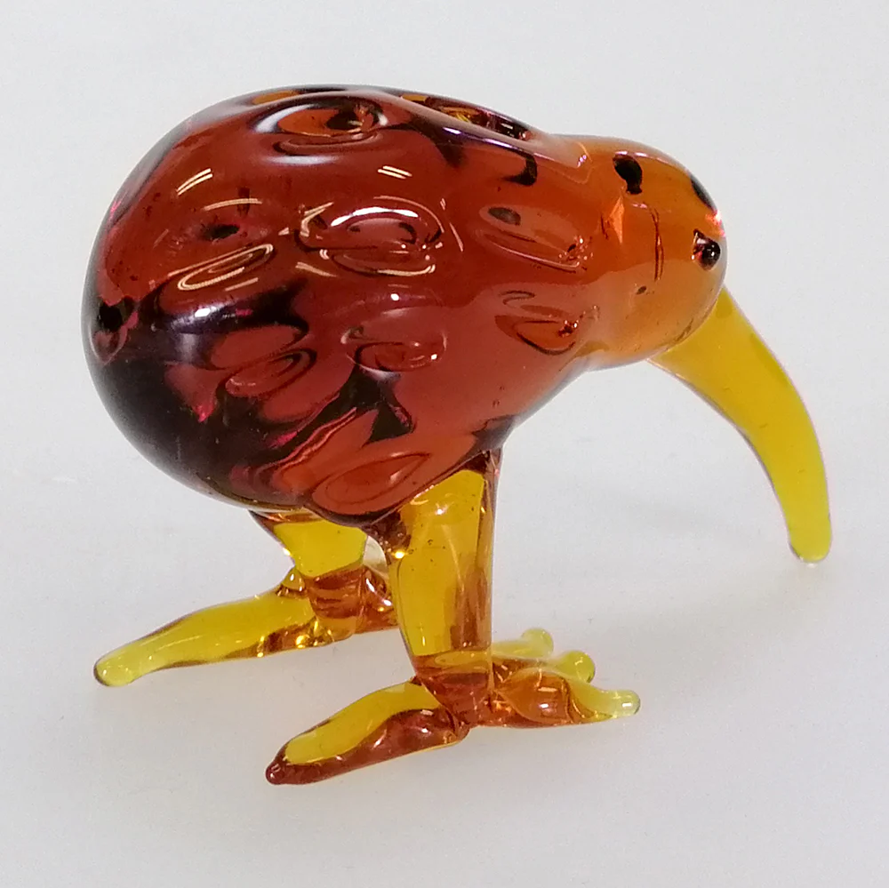 Brown Glass Kiwi Deco Figurine - Image 4