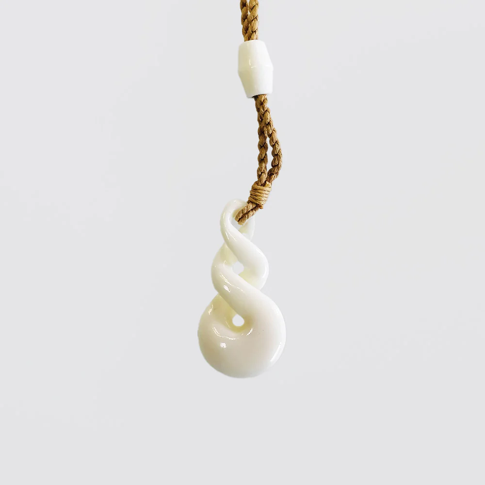Carved Pendant - Bone 3 Layer Twist