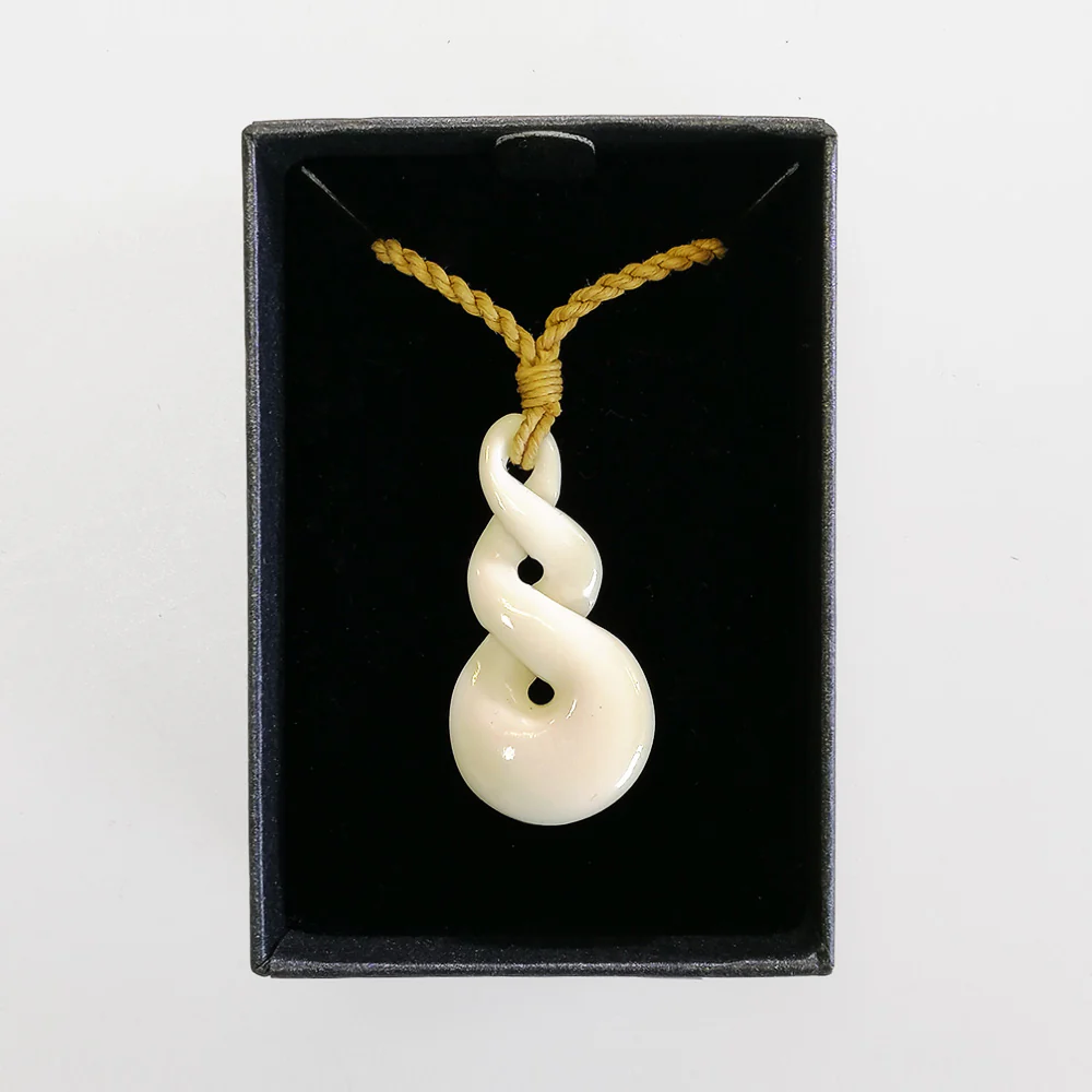 Carved Pendant - Bone 3 Layer Twist - Image 2
