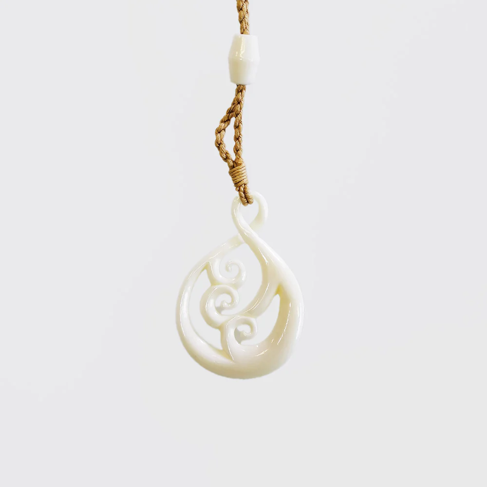 Carved Pendant - Bone Ornate Twist