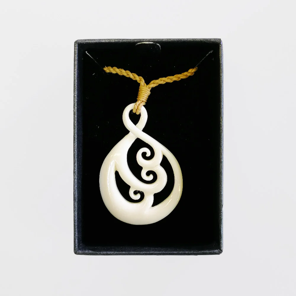 Carved Pendant - Bone Ornate Twist - Image 2