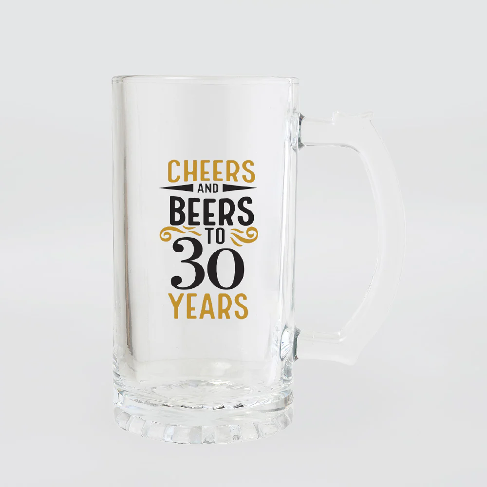 Celebration Beer Glass - 30th