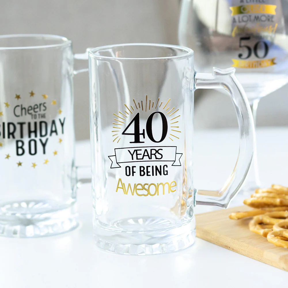 Celebration Beer Glass - 40th - Image 2