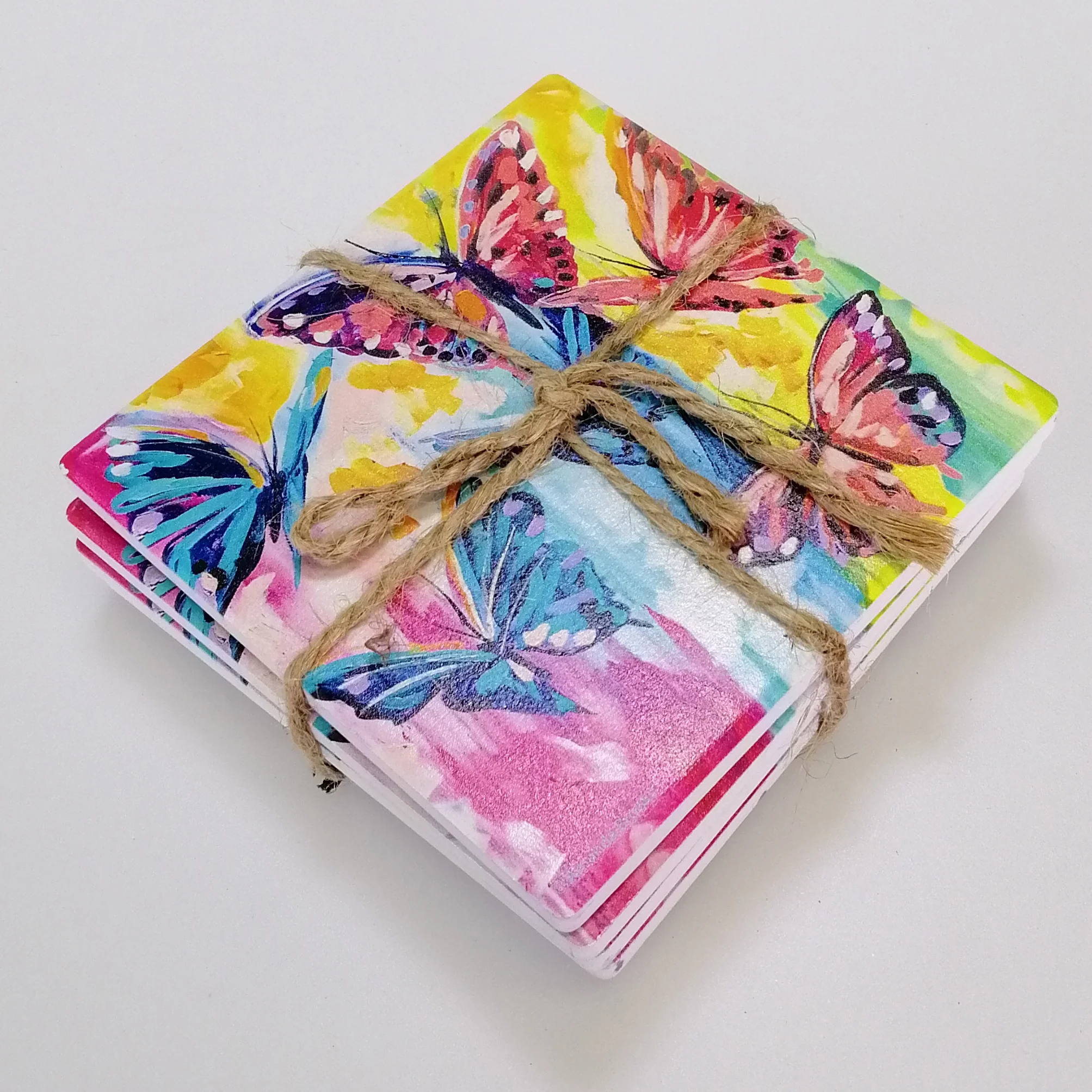 Ceramic 'Angels Take Flight' Coasters - Set of 4 - Image 3