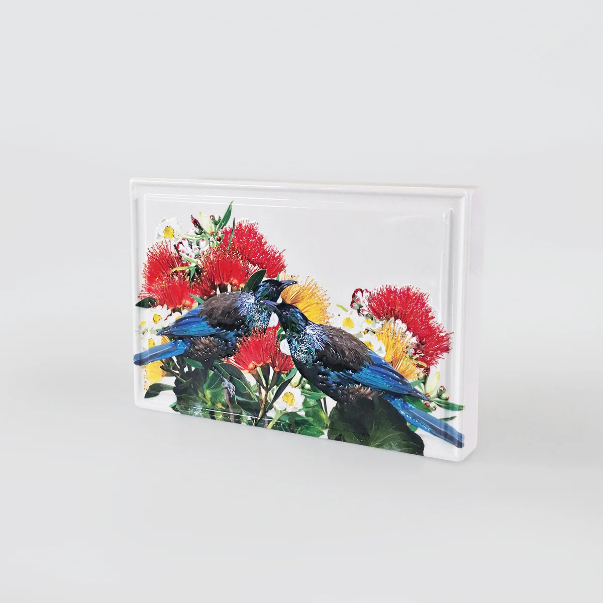 Ceramic Block - 'Tui & Pohutukawa'