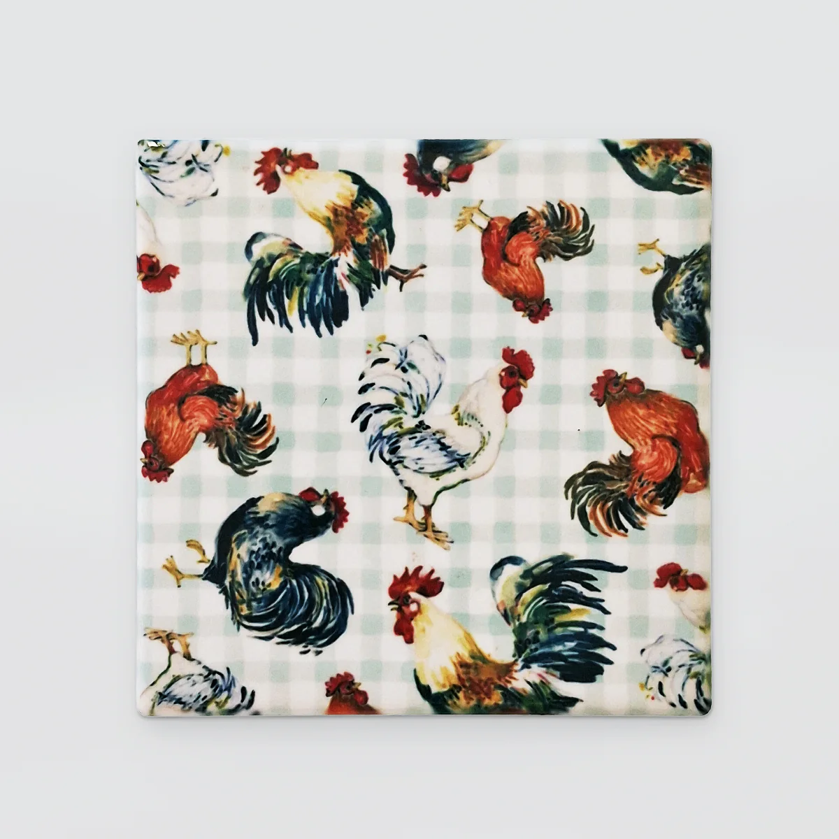 Ceramic Coaster Set/4 - Roosters - Image 2