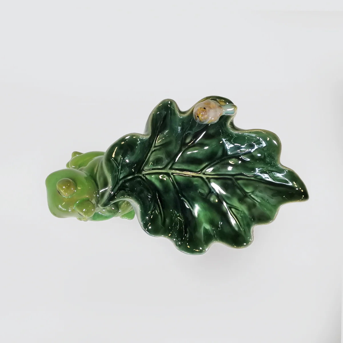 Ceramic Frogs With Leaf Dish & Bird - Image 3