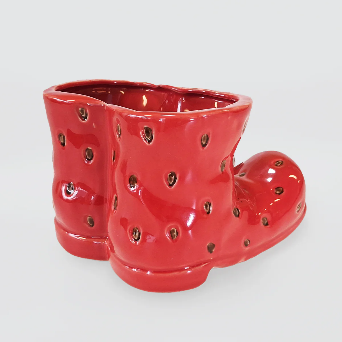 Strawberry Style Ceramic Boot Pot - Image 2