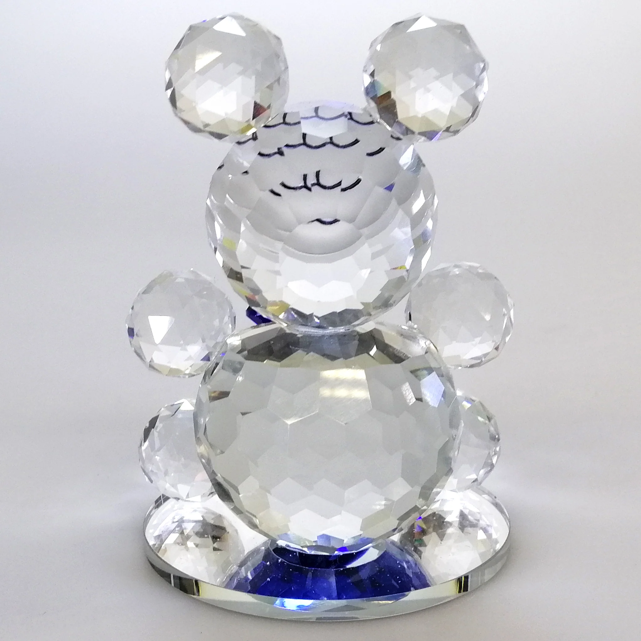 Clear Glass Bear with Blue Gem - Image 3