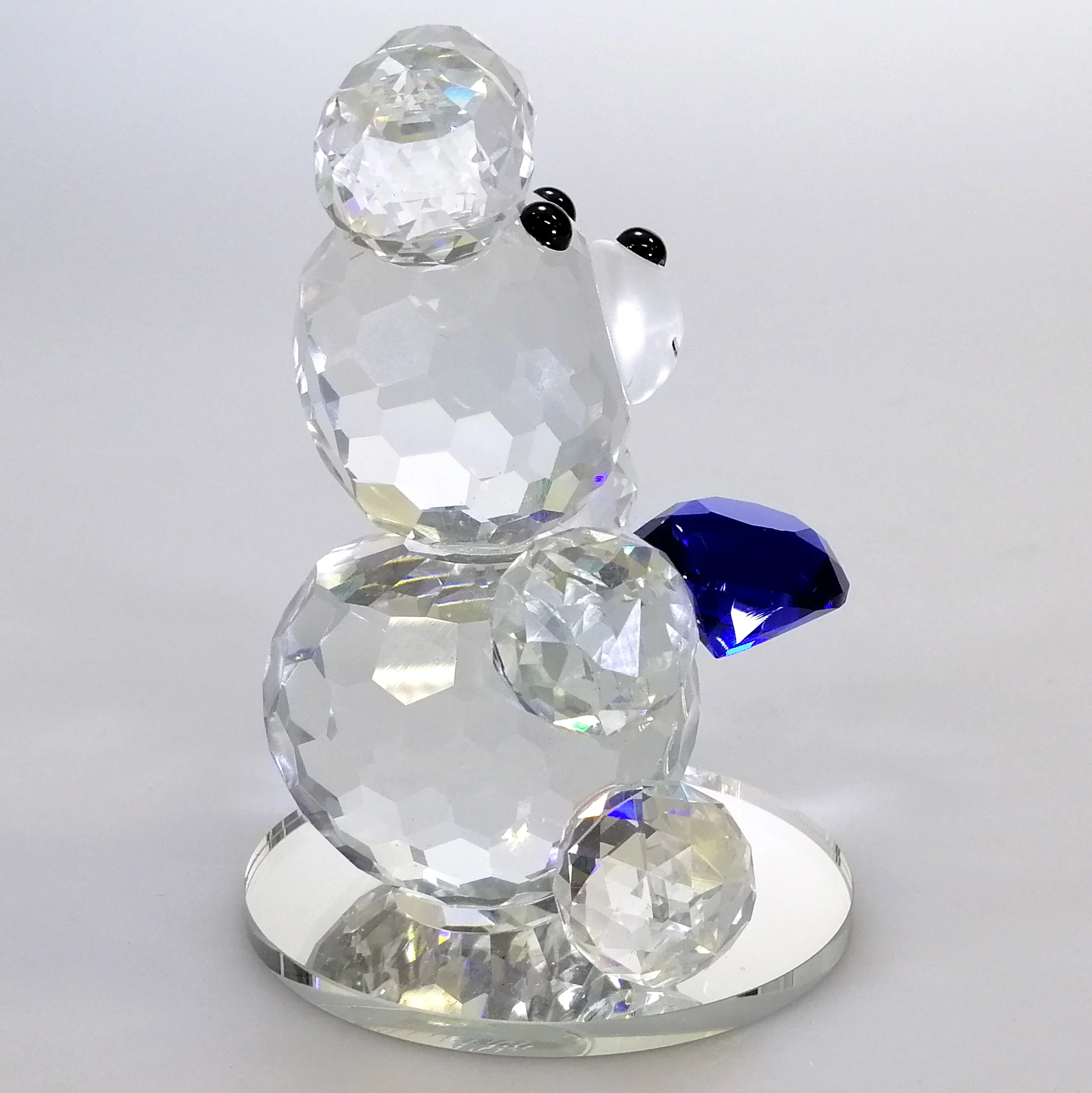 Clear Glass Bear with Blue Gem - Image 4