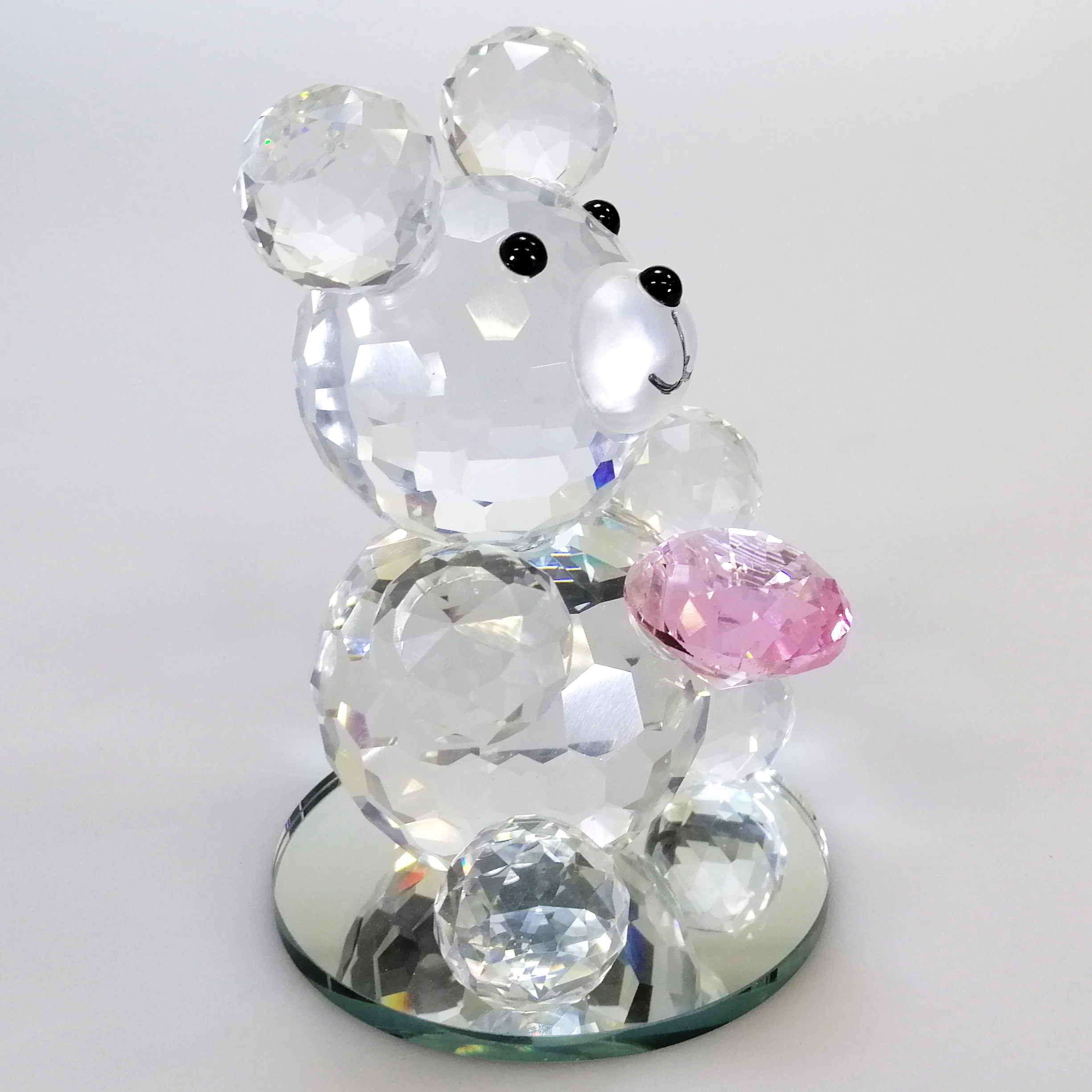 Clear Glass Bear with Pink Gem - Image 2