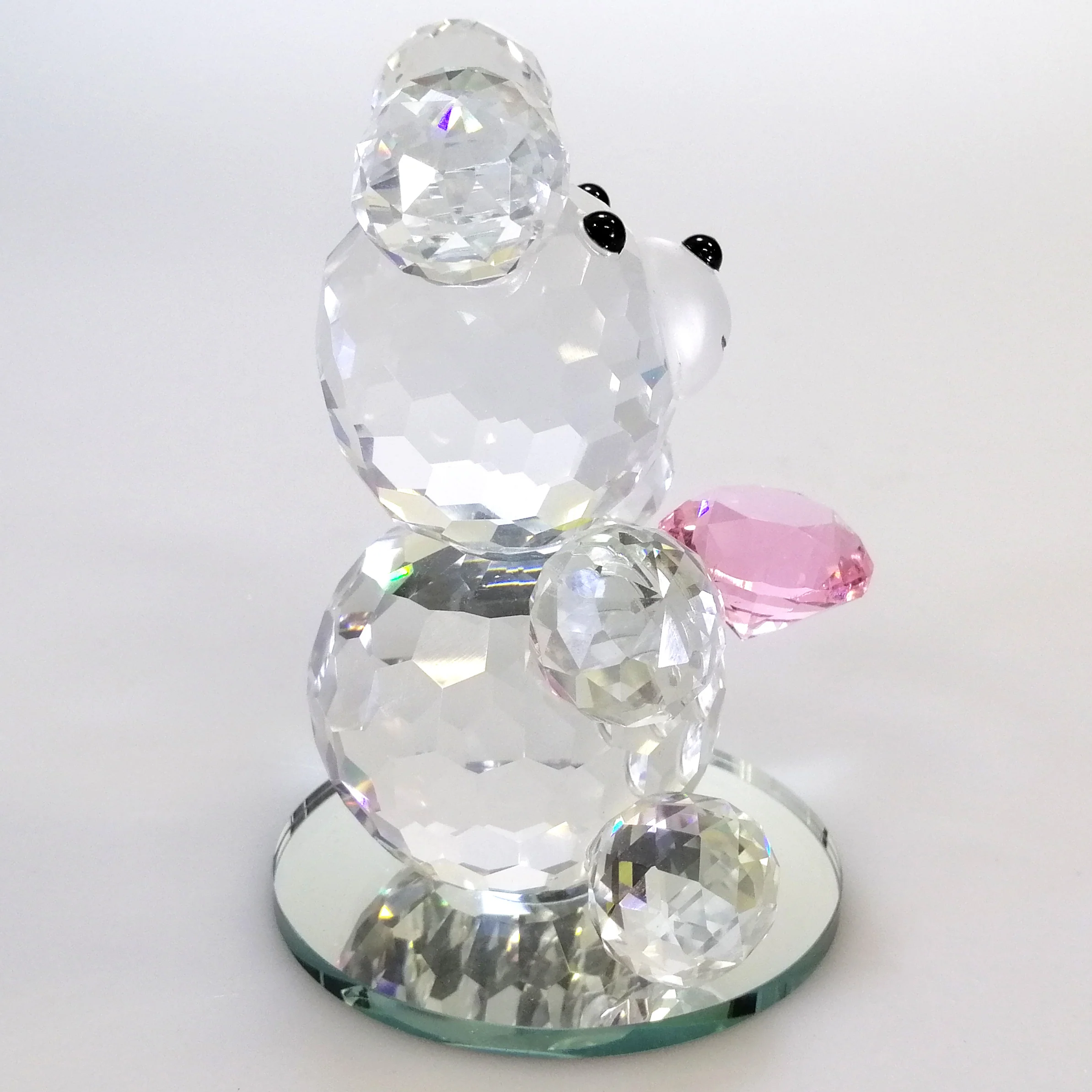 Clear Glass Bear with Pink Gem - Image 4