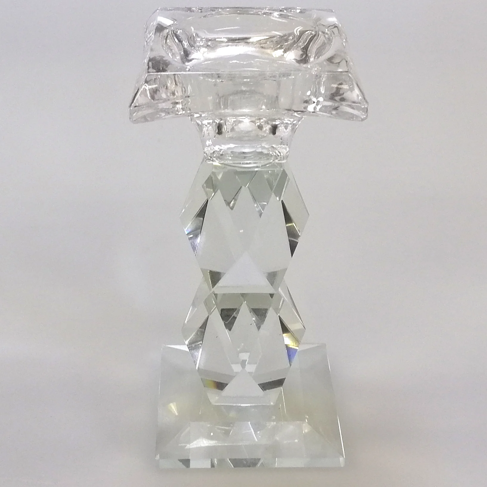 Clear Glass Candle Holder - 14cm - Image 2