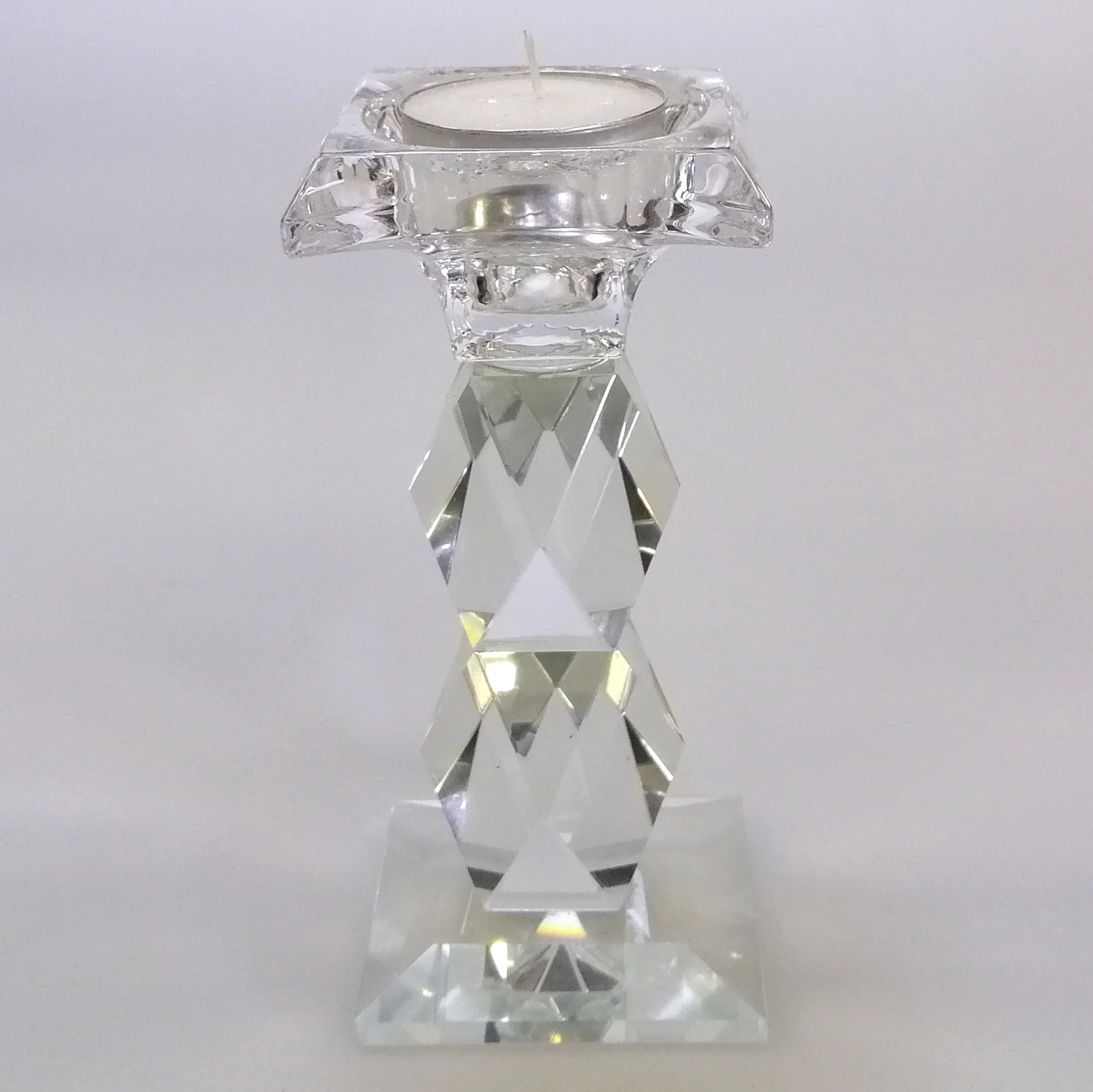 Clear Glass Candle Holder - 14cm - Image 3
