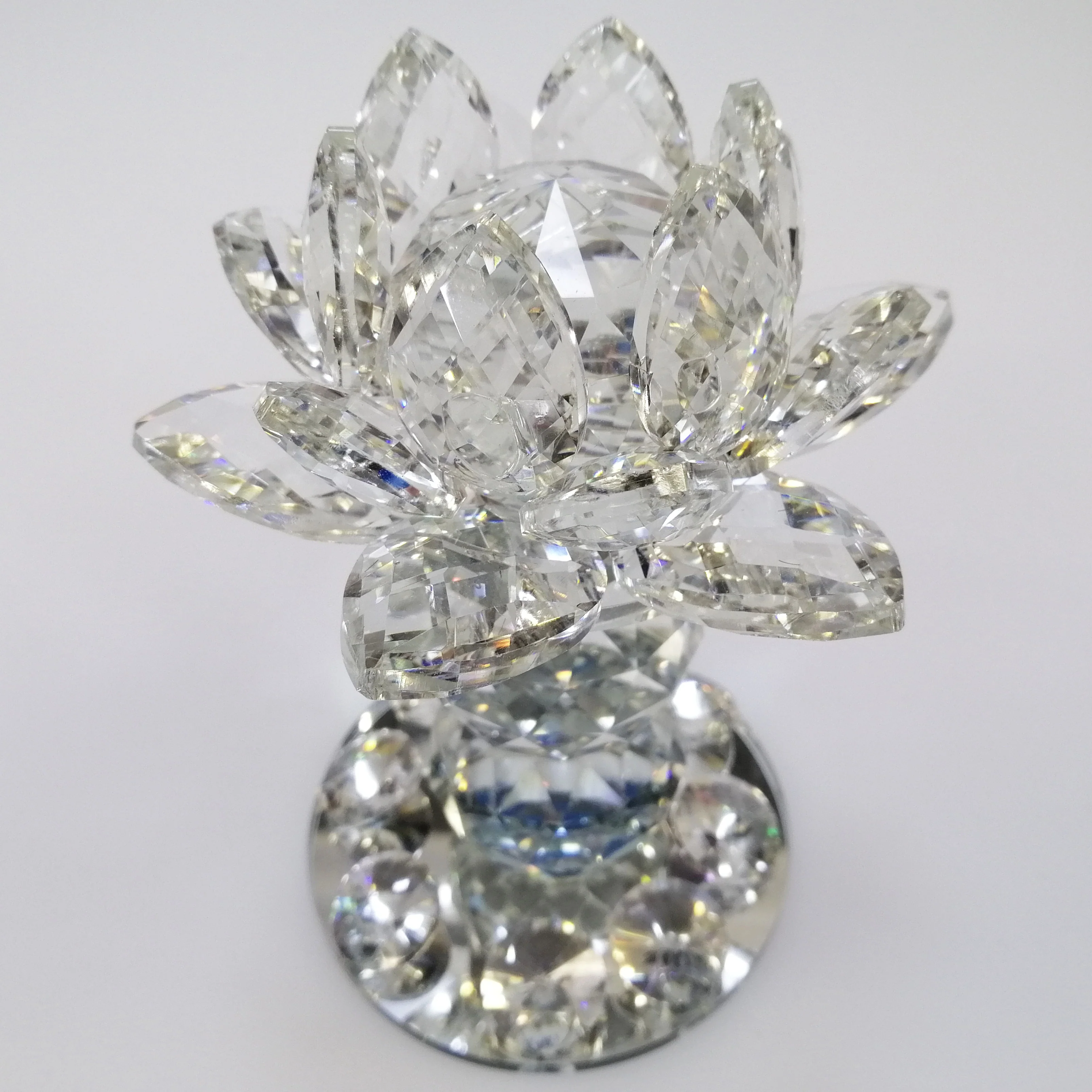 Clear Glass Lotus with Base - Image 3