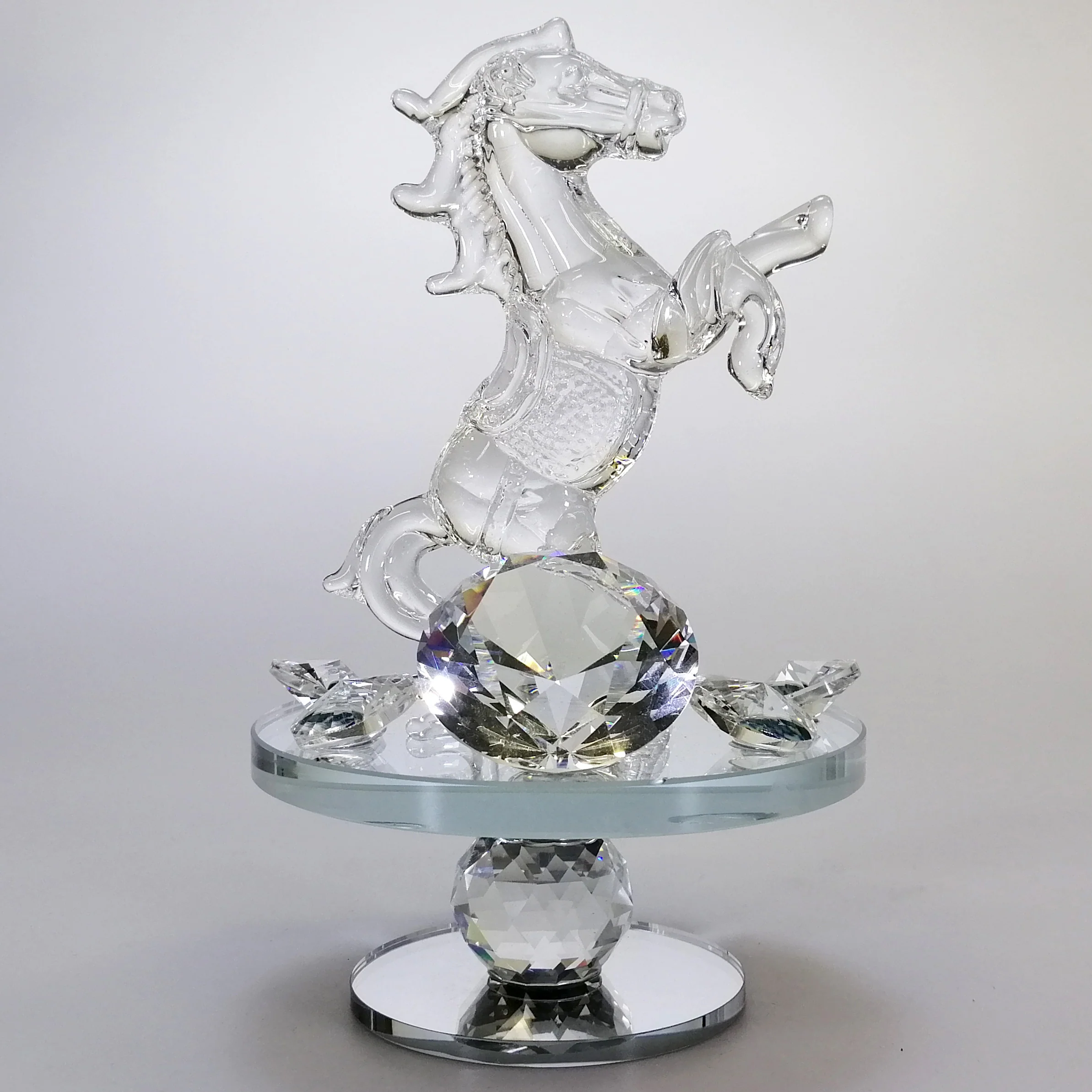 Clear Glass Rearing Horse