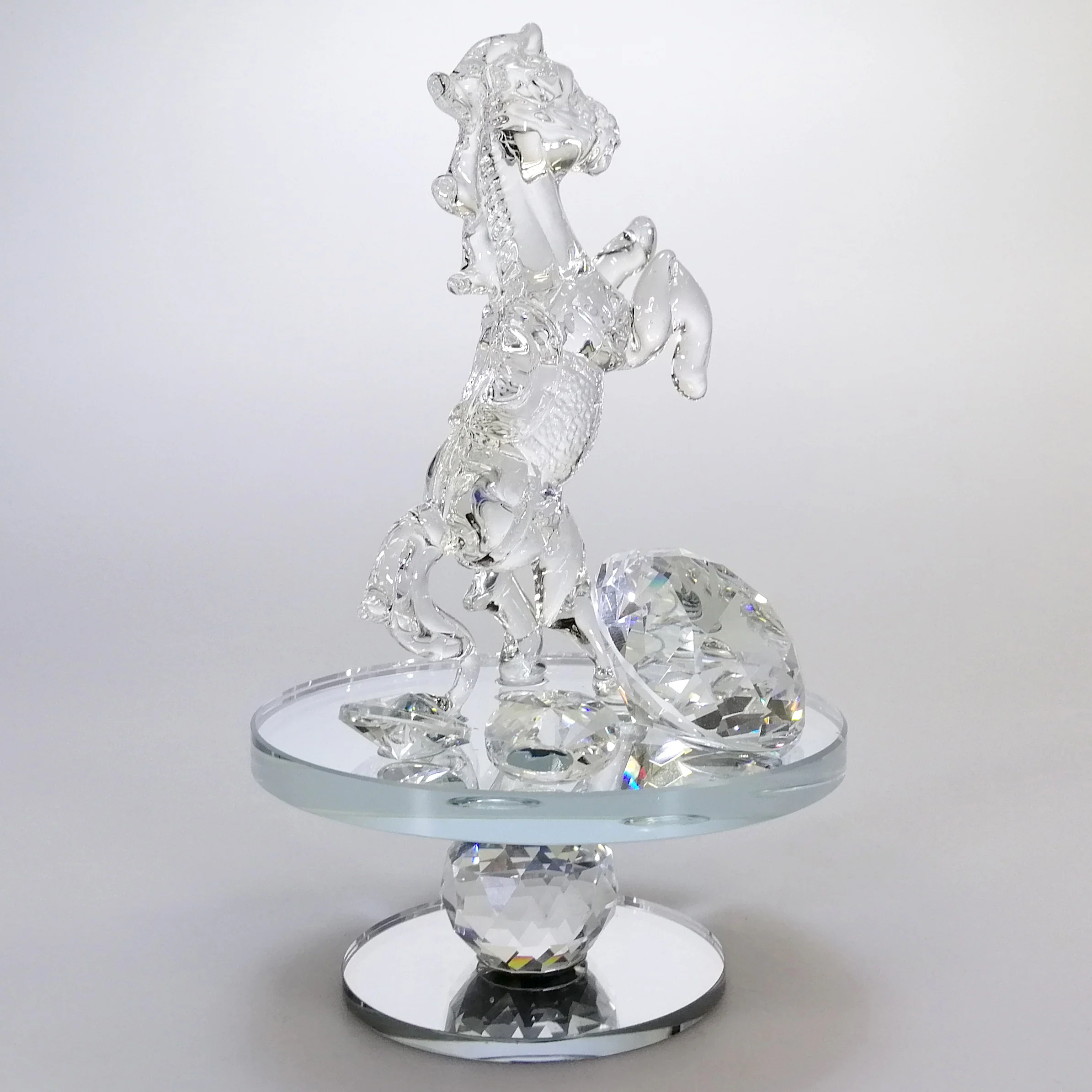 Clear Glass Rearing Horse - Image 3