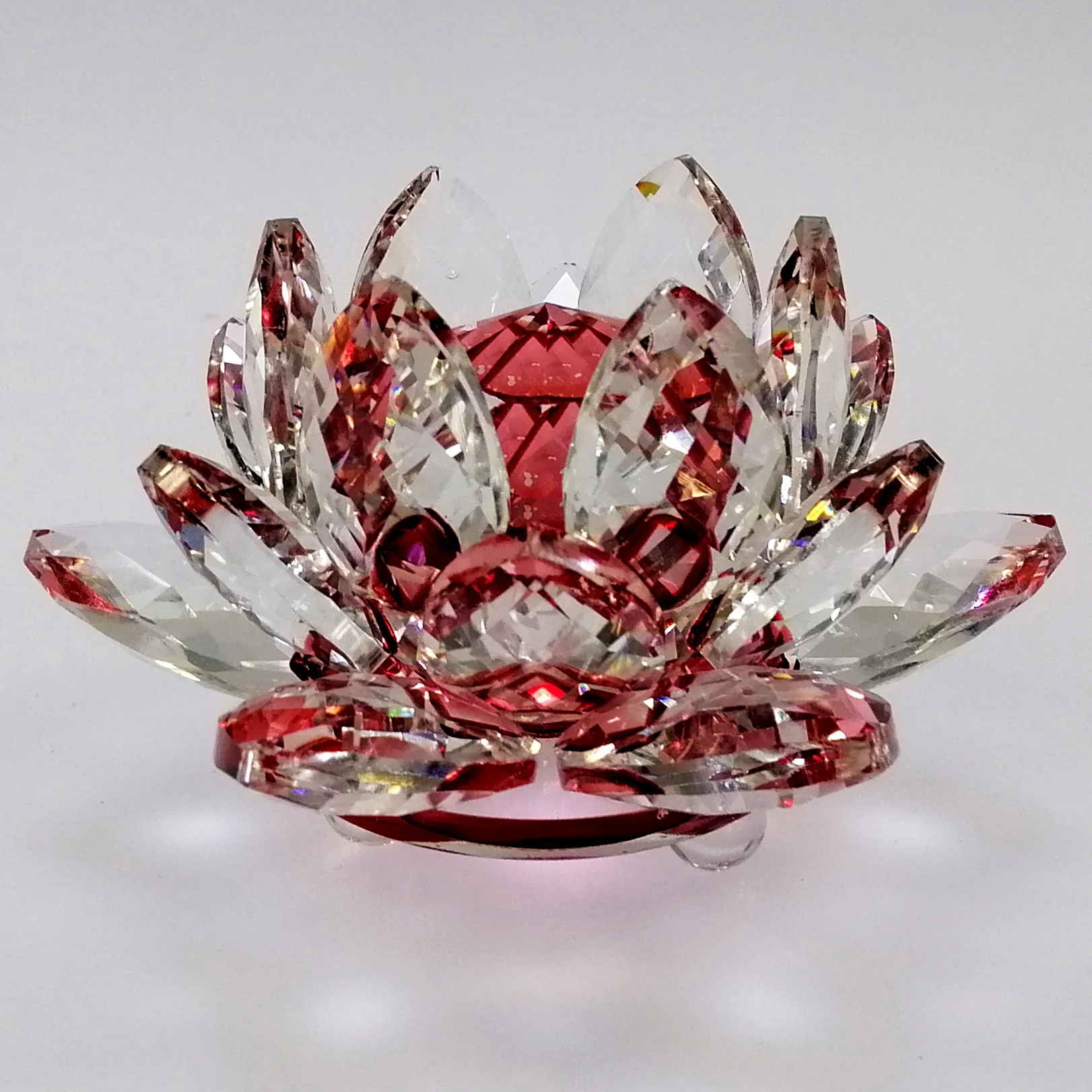 Clear Lotus with Red Glass Orb - Image 3