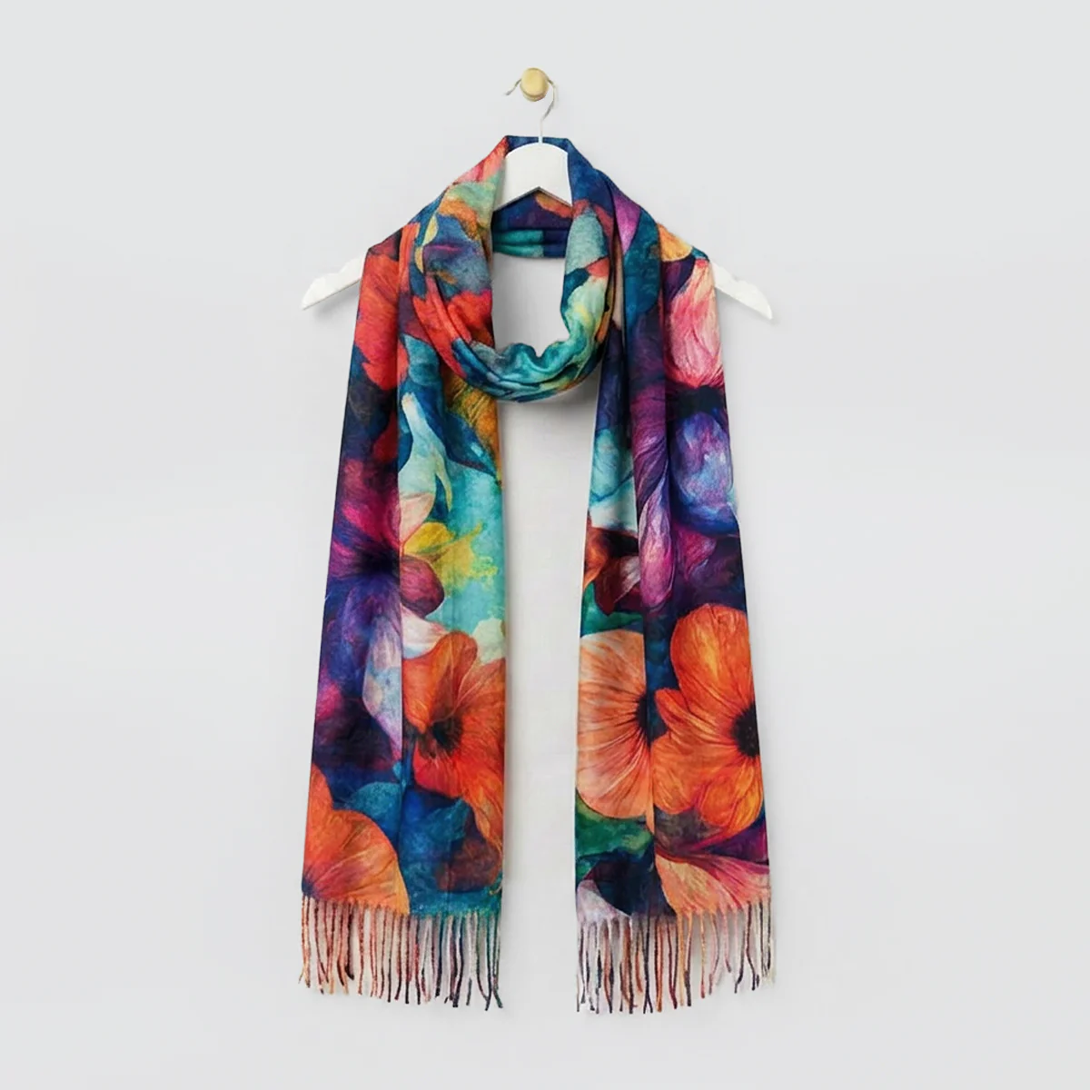 Colourful Floral Winter Scarves - Image 2