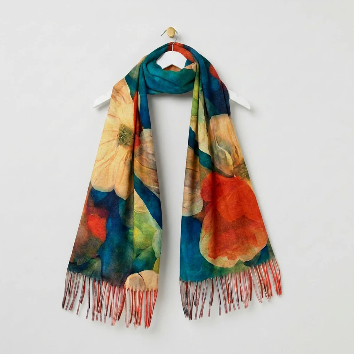 Coloured Floral Winter Scarves - Image 2