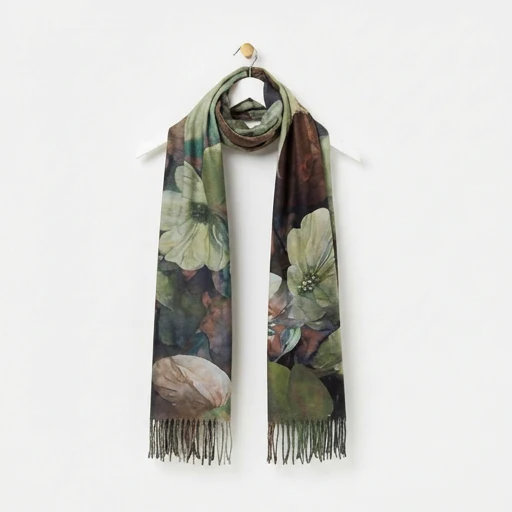 Coloured Floral Winter Scarves - Image 6