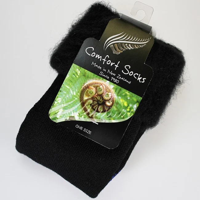Comfort Bed Socks - Black Pukeko - Image 2